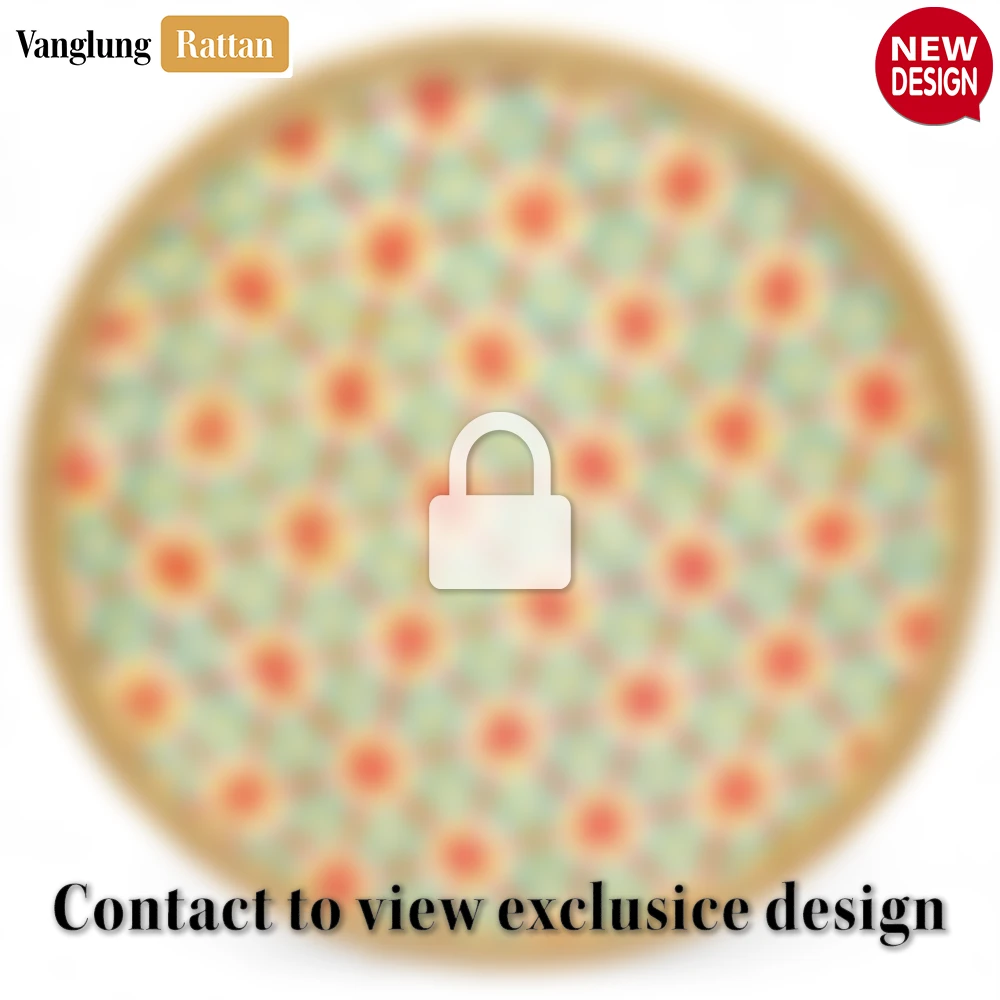 Round Eco-friendly Handwoven Bamboo Rattan Placemat with Geometric Star Weave - UP054018 - Round Eco-friendly Handwoven Bamboo Rattan Placemat with Geometric Star Weave - UP054018