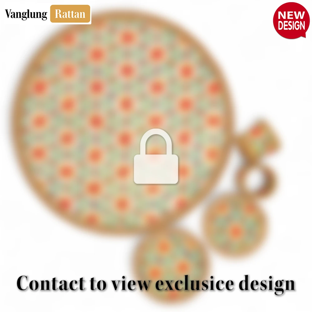 Round Eco-friendly Handwoven Bamboo Rattan Placemat with Geometric Star Weave - UP054018 - 🏆 Why Choose VanglungRattan