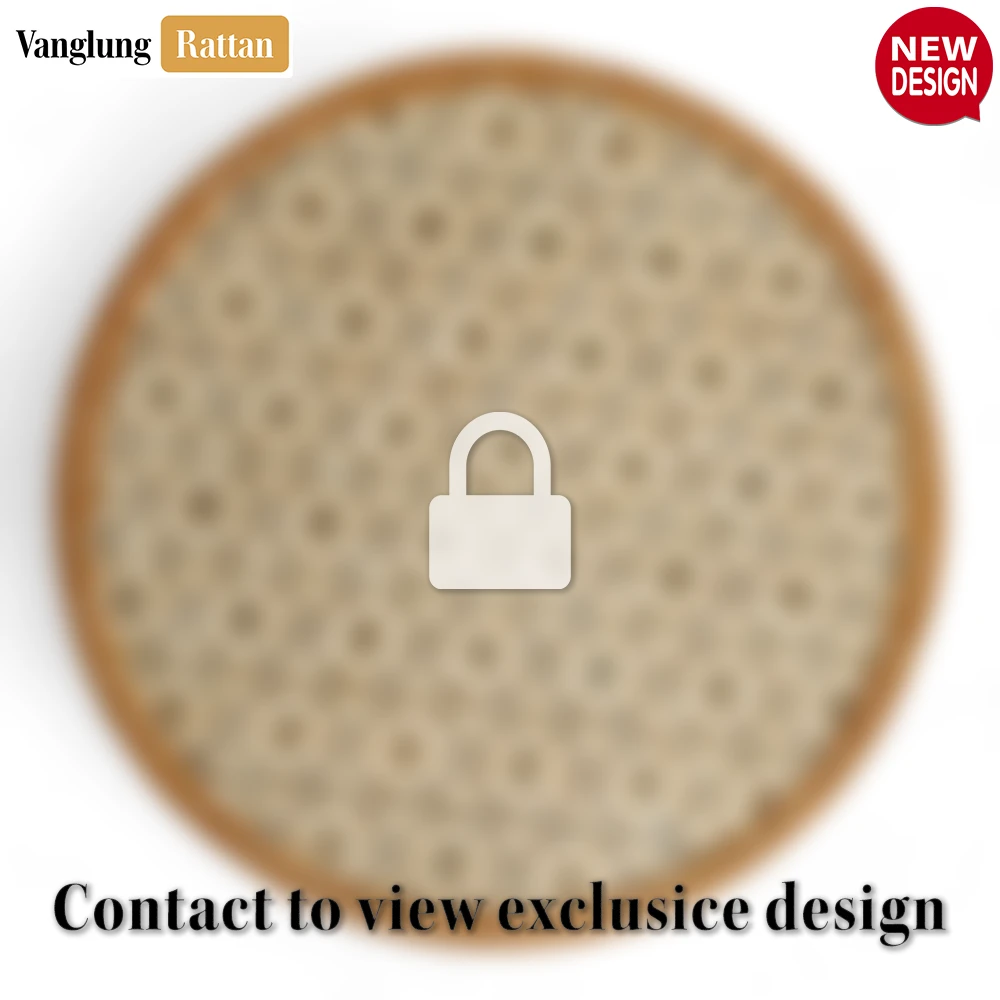 Round Green Handwoven Bamboo Rattan Placemat with Natural Geometric Star Weave - UP054017 - ⭐ Product Highlights