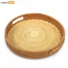 Round Handles Straw Rattan Serving Tray with Coiled Bamboo Base - STRO011008-1.webp