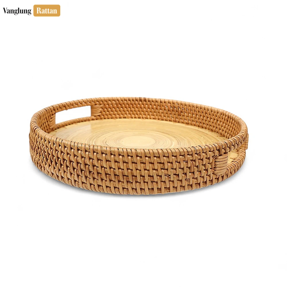 Round Handles Straw Rattan Serving Tray with Coiled Bamboo Base - STRO011008 - ❓ Frequently Asked Questions