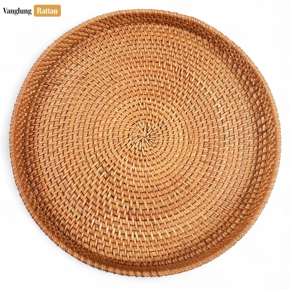 Round Handless Straw Rattan Serving Tray with Natural Wicker Weave - STRO011006 - 🏆 Why Choose VanglungRattan?