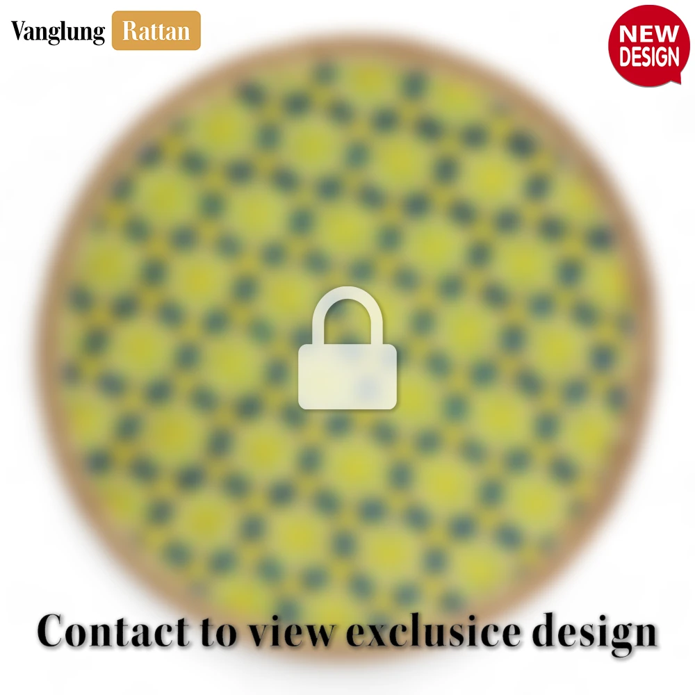 Round Handwoven Bamboo Rattan Placemat with Geometric Star Weave - UP054015 - Round Handwoven Bamboo Rattan Placemat with Geometric Star Weave - UP054015