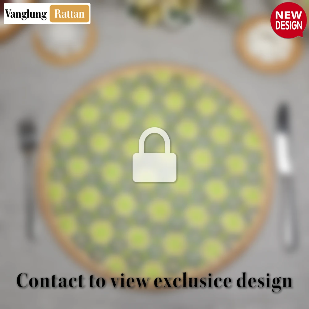 Round Handwoven Bamboo Rattan Placemat with Geometric Star Weave - UP054015 - ⭐ Product Highlights