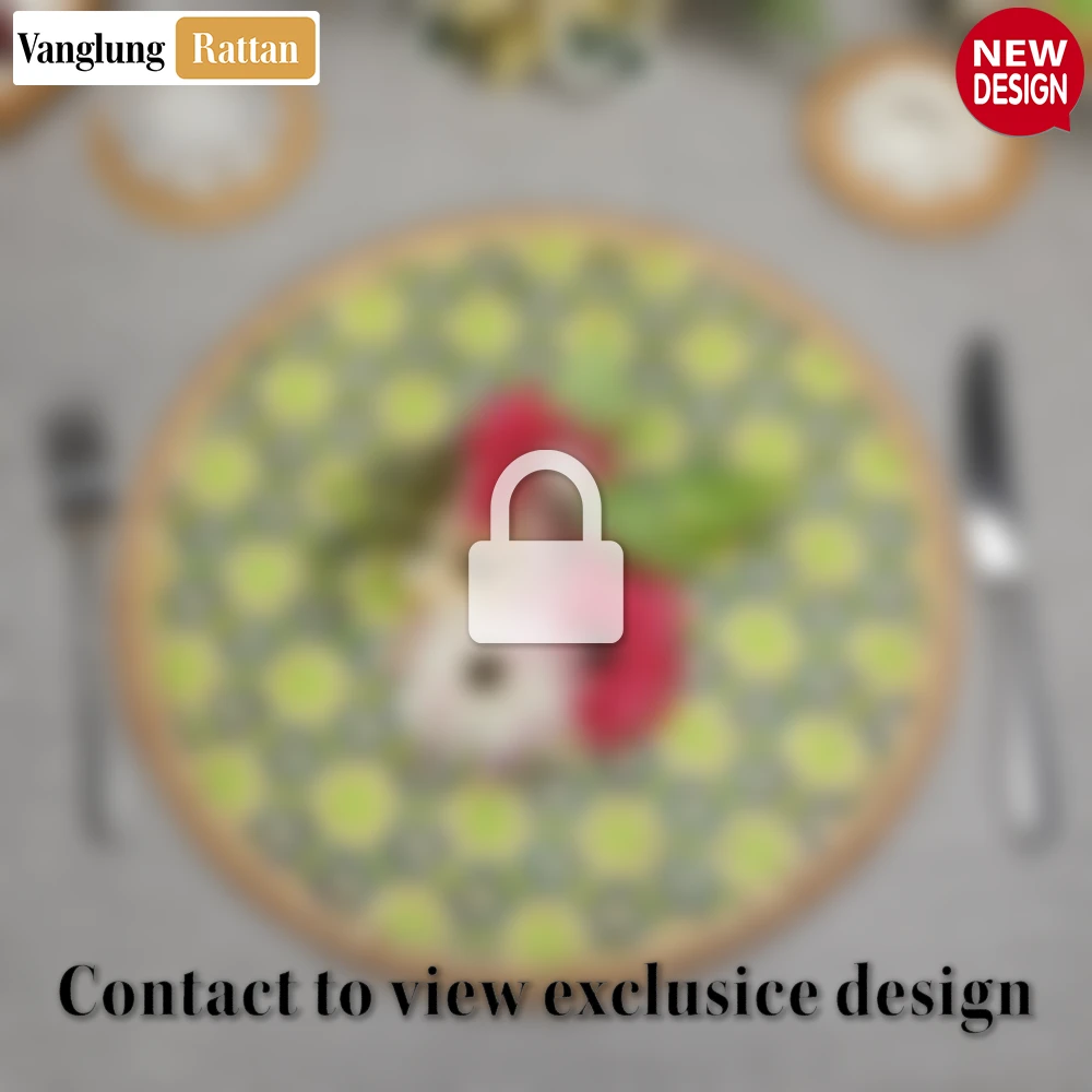 Round Handwoven Bamboo Rattan Placemat with Geometric Star Weave - UP054015 - Q: Can this placemat withstand hot dishes directly from the oven?