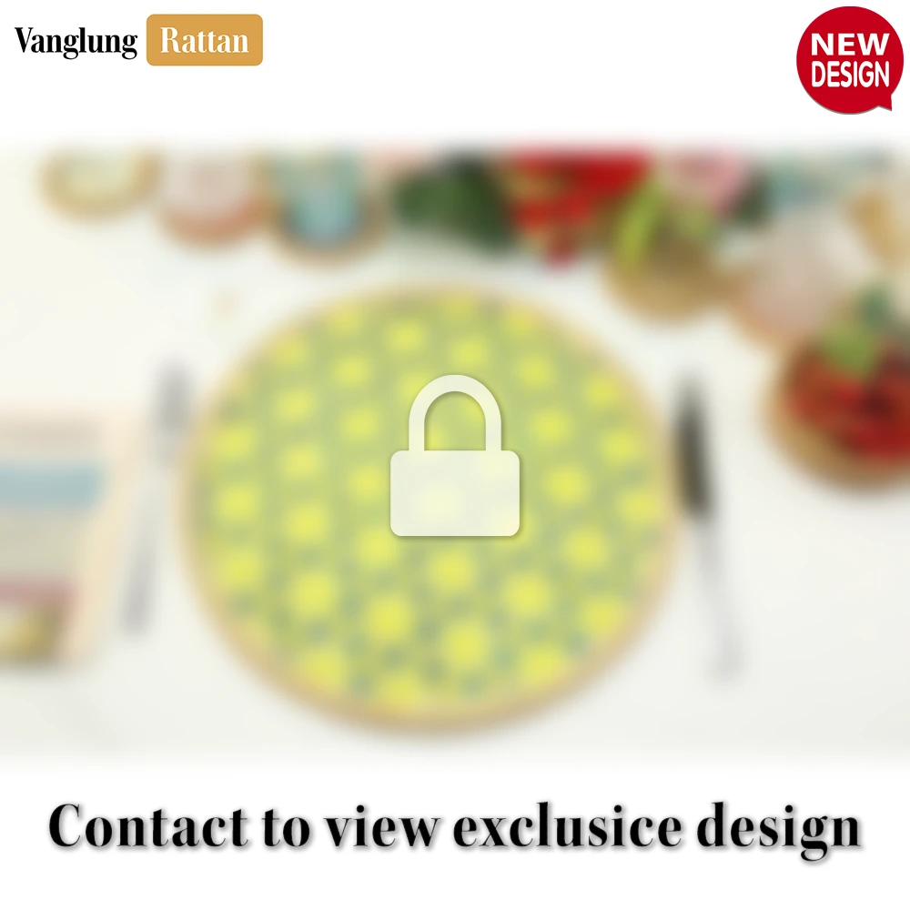 Round Handwoven Bamboo Rattan Placemat with Geometric Star Weave - UP054015 - 🏠 Applications
