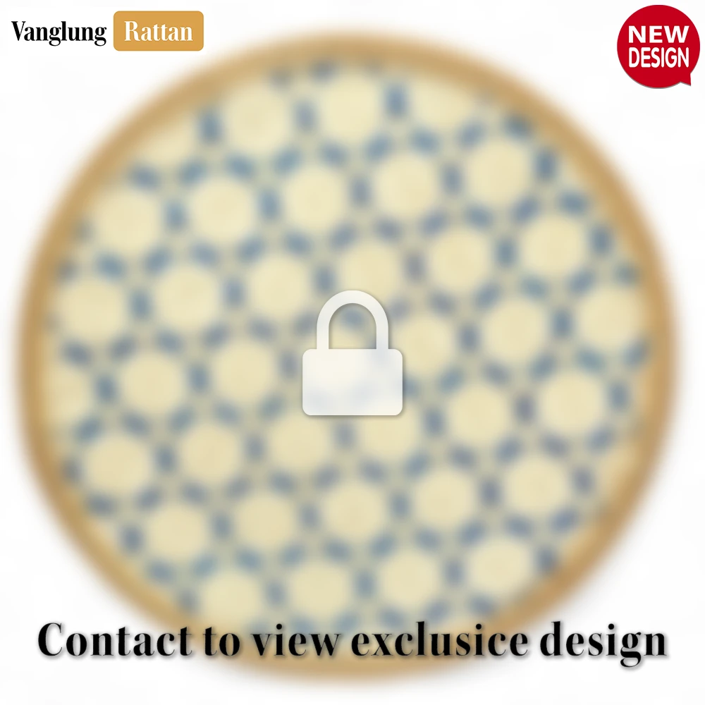 Round Natural Handwoven Bamboo Rattan Placemat with Blue Lattice Pattern - UP054010-B - Q: How do I clean and maintain my bamboo rattan placemat?