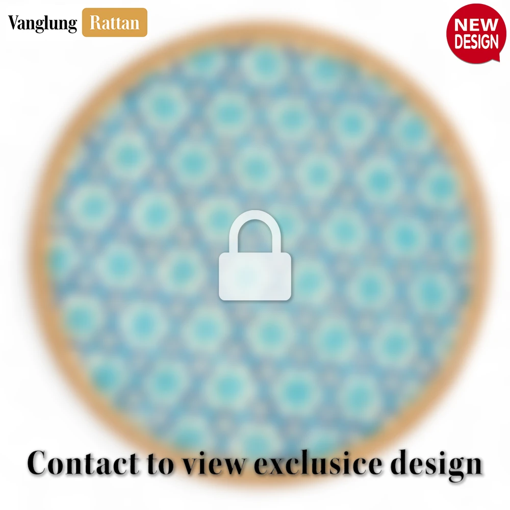 Round Natural Handwoven Bamboo Rattan Placemat with Blue Star Pattern - UP054011 - ✨ Product Highlights