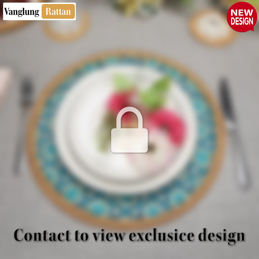 Round Natural Handwoven Bamboo Rattan Placemat with Blue Star Pattern - UP054011 - 🏆 Why Choose VanglungRattan