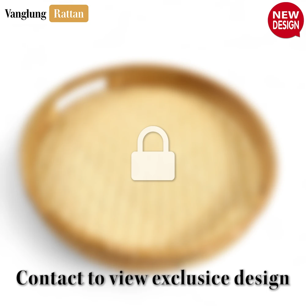 Round Honey Handwoven Bamboo Rattan Handles Serving Tray with Natural Twilled Twos Weave - STRO013003HN-1.webp