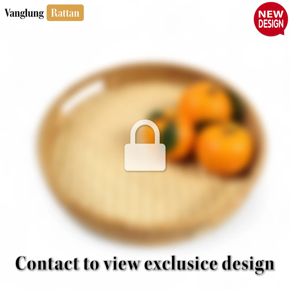 Round Honey Handwoven Bamboo Rattan Handles Serving Tray with Natural Twilled Twos Weave - STRO013003HN-2.webp