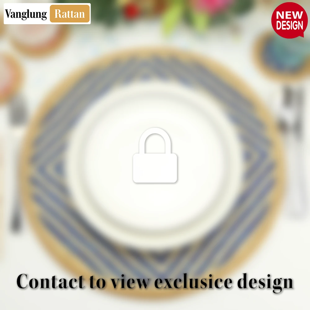 Round Natural Handwoven Bamboo Rattan Placemat with Blue Concentric Diamond Pattern - UP054025 - 🌟 Why Choose VanglungRattan