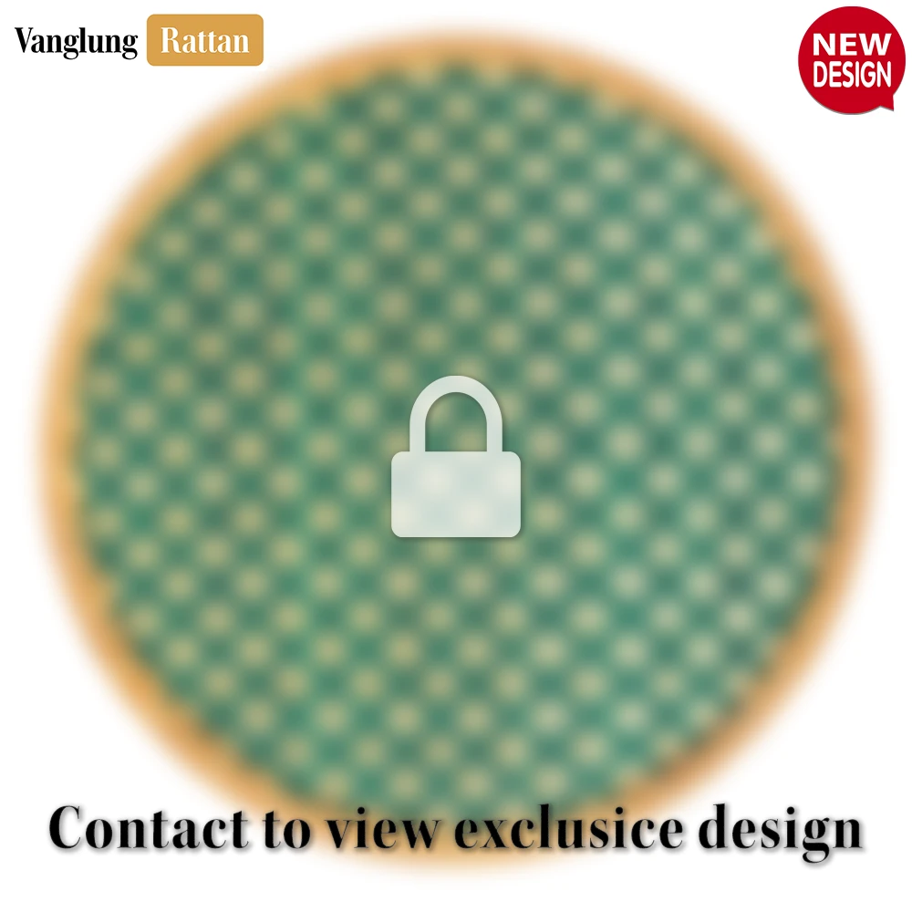 Round Natural Handwoven Bamboo Rattan Placemat with Green Geometric Diamond Pattern - UP054019 - Q: How do I properly clean and maintain this bamboo rattan placemat?