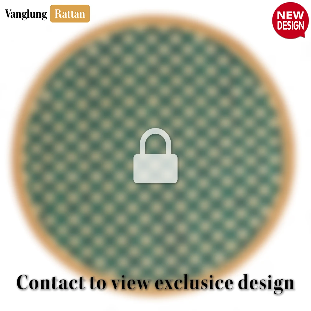 Round Natural Handwoven Bamboo Rattan Placemat with Green Geometric Diamond Pattern - UP054019 - ✨ Product Highlights