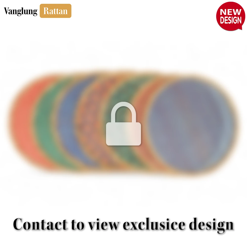 Round Natural Handwoven Bamboo Rattan Placemat with Green Geometric Diamond Pattern - UP054019 - Q: Will the green geometric pattern fade over time?