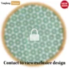 Round Natural Handwoven Bamboo Rattan Placemat with Green Star Hexagon Pattern - UP054029-1.webp
