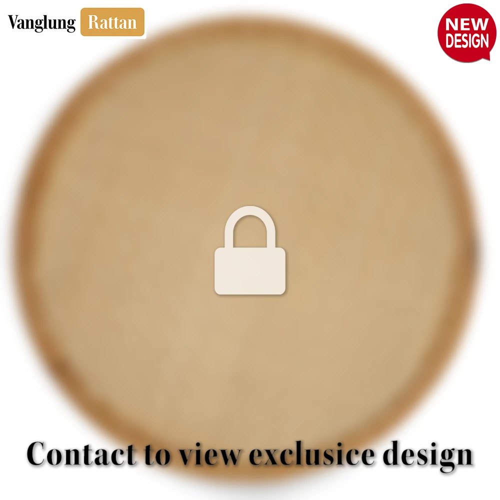 Round Natural Handwoven Bamboo Rattan Placemat with Herringbone Pattern - UP054023 - Round Natural Handwoven Bamboo Rattan Placemat with Herringbone Pattern - UP054023