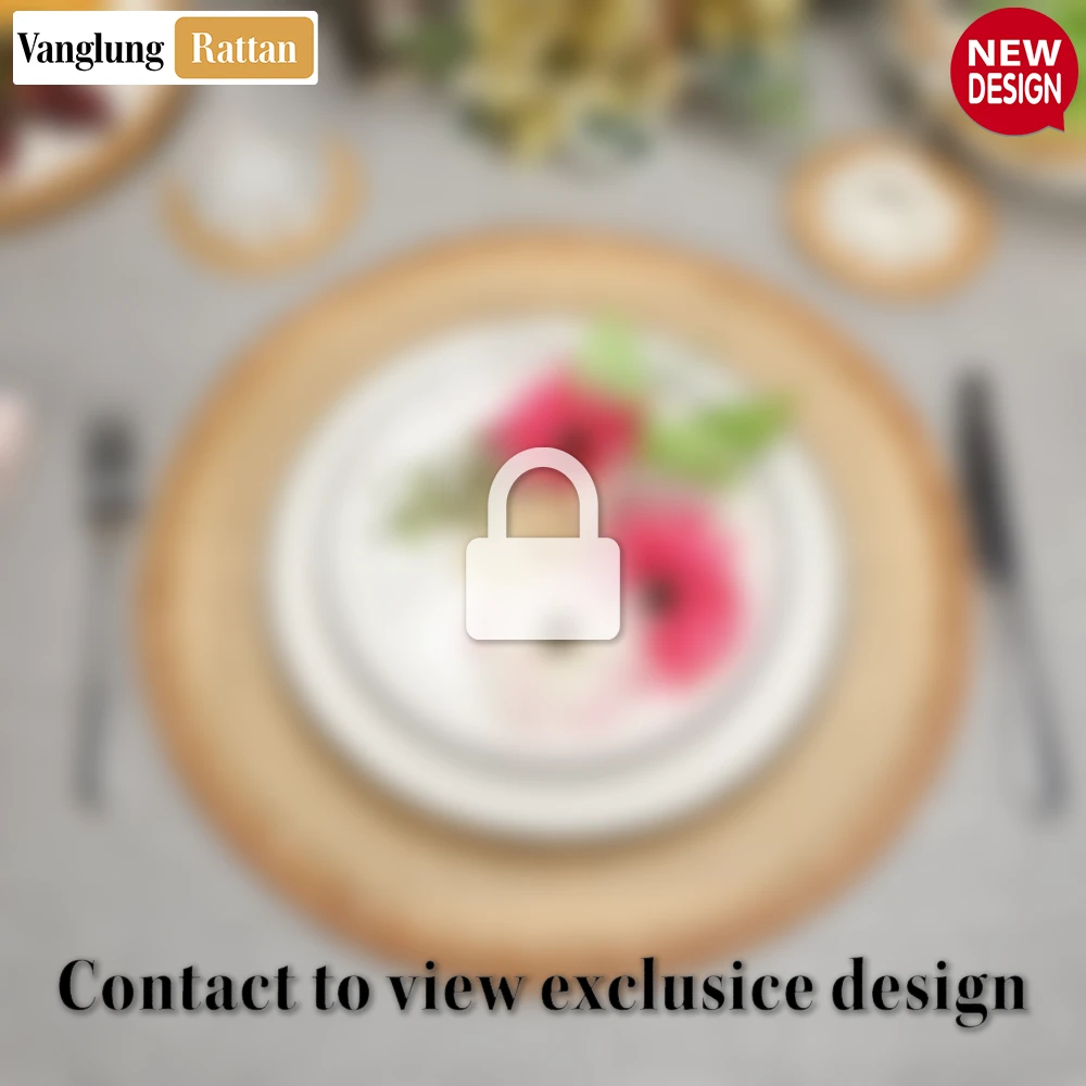 Round Natural Handwoven Bamboo Rattan Placemat with Herringbone Pattern - UP054023 - ✨ Product Highlights