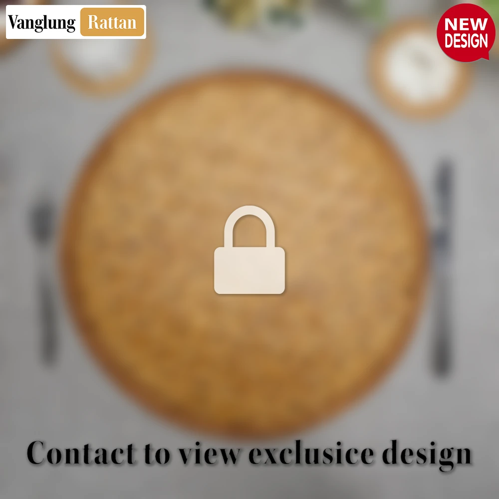 Round Green Natural Handwoven Bamboo Rattan Placemat with Intricate Star Weave - UP054013 - Round Green Natural Handwoven Bamboo Rattan Placemat with Intricate Star Weave - UP054013