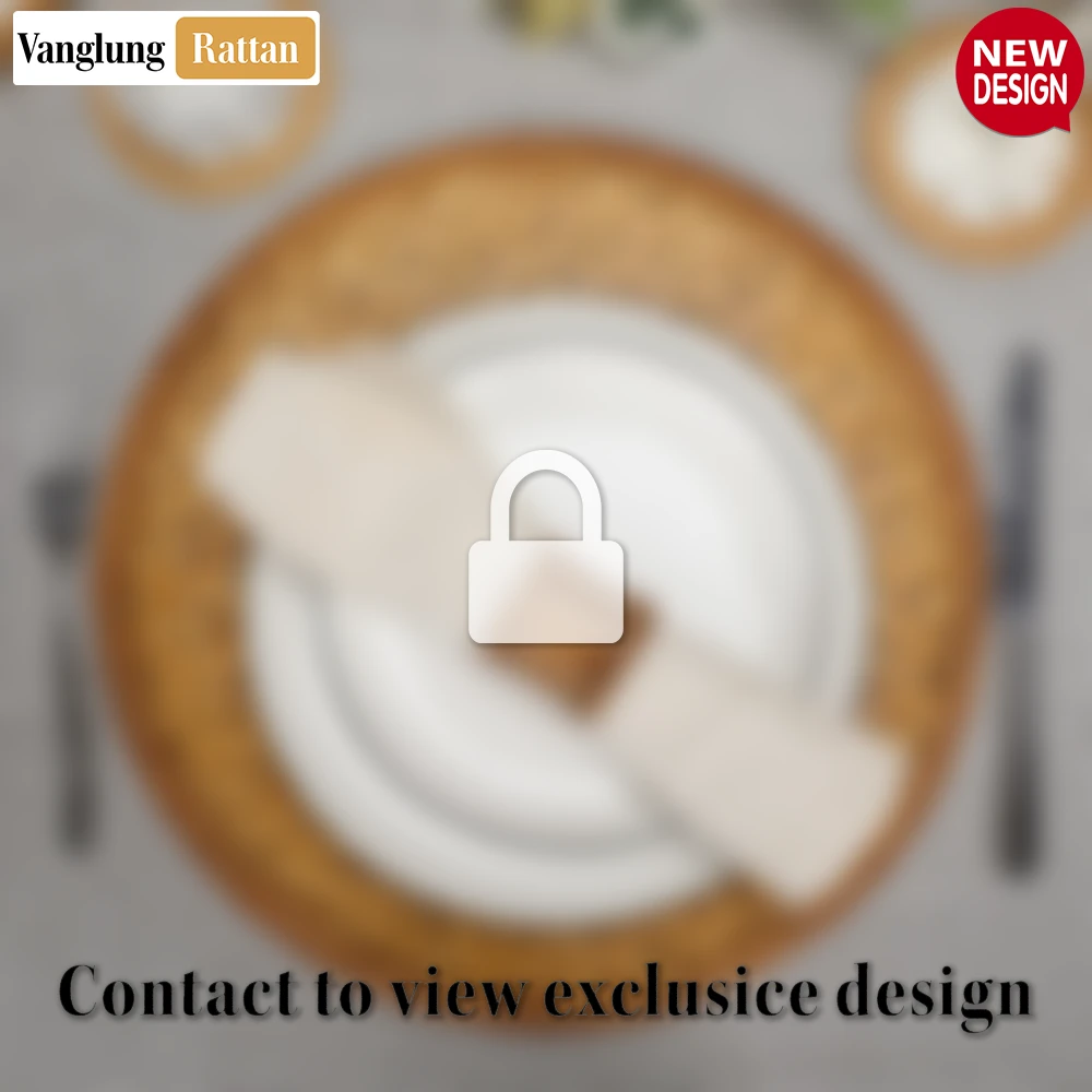 Round Green Natural Handwoven Bamboo Rattan Placemat with Intricate Star Weave - UP054013 - ⭐ Product Highlights