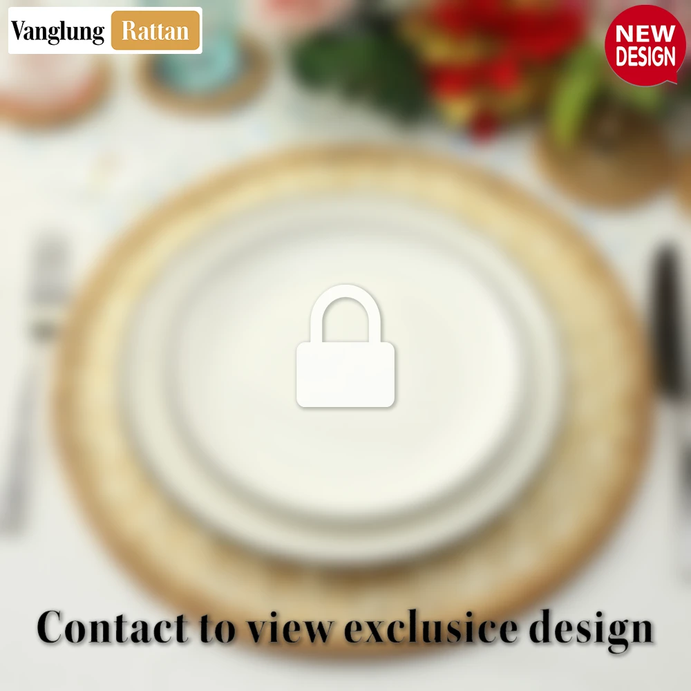 Round Natural Handwoven Bamboo Rattan Placemat with Intricate Star Weave - UP054014 - 🌟 Product Overview