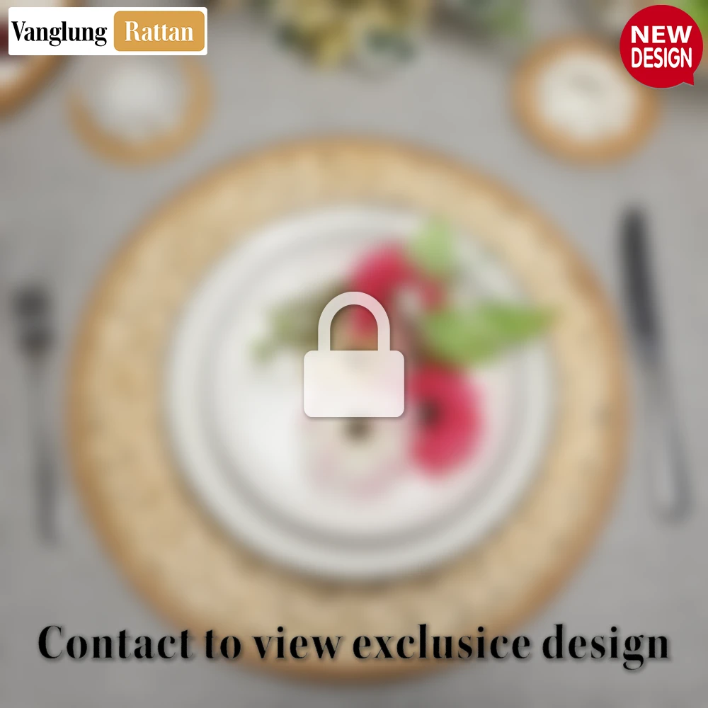 Round Natural Handwoven Bamboo Rattan Placemat with Intricate Star Weave - UP054014 - 🍽️ Applications