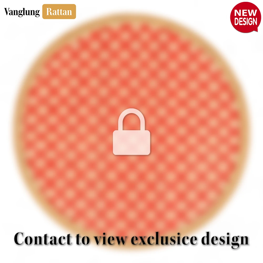 Round Natural Handwoven Bamboo Rattan Placemat with Red Geometric Diamond Pattern - UP054021 - 🏆 Why Choose VanglungRattan