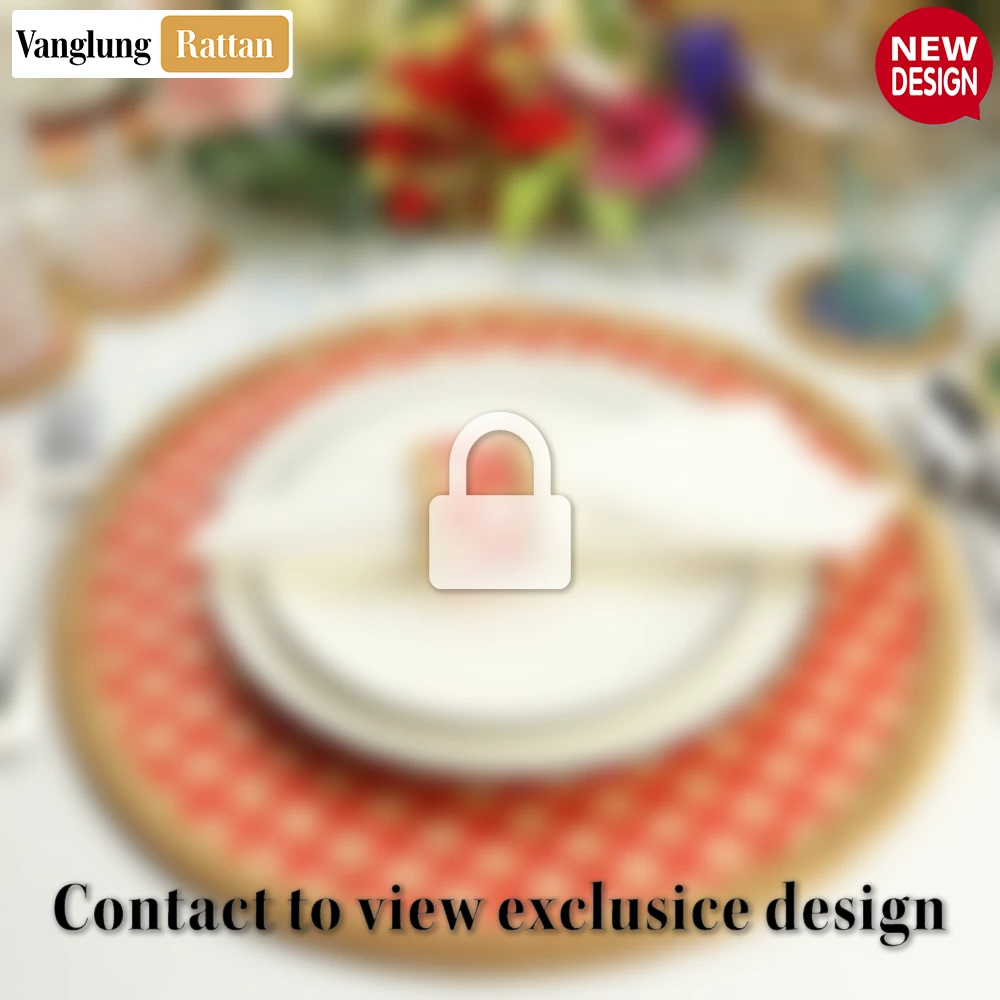 Round Natural Handwoven Bamboo Rattan Placemat with Red Geometric Diamond Pattern - UP054021 - ❓ Frequently Asked Questions
