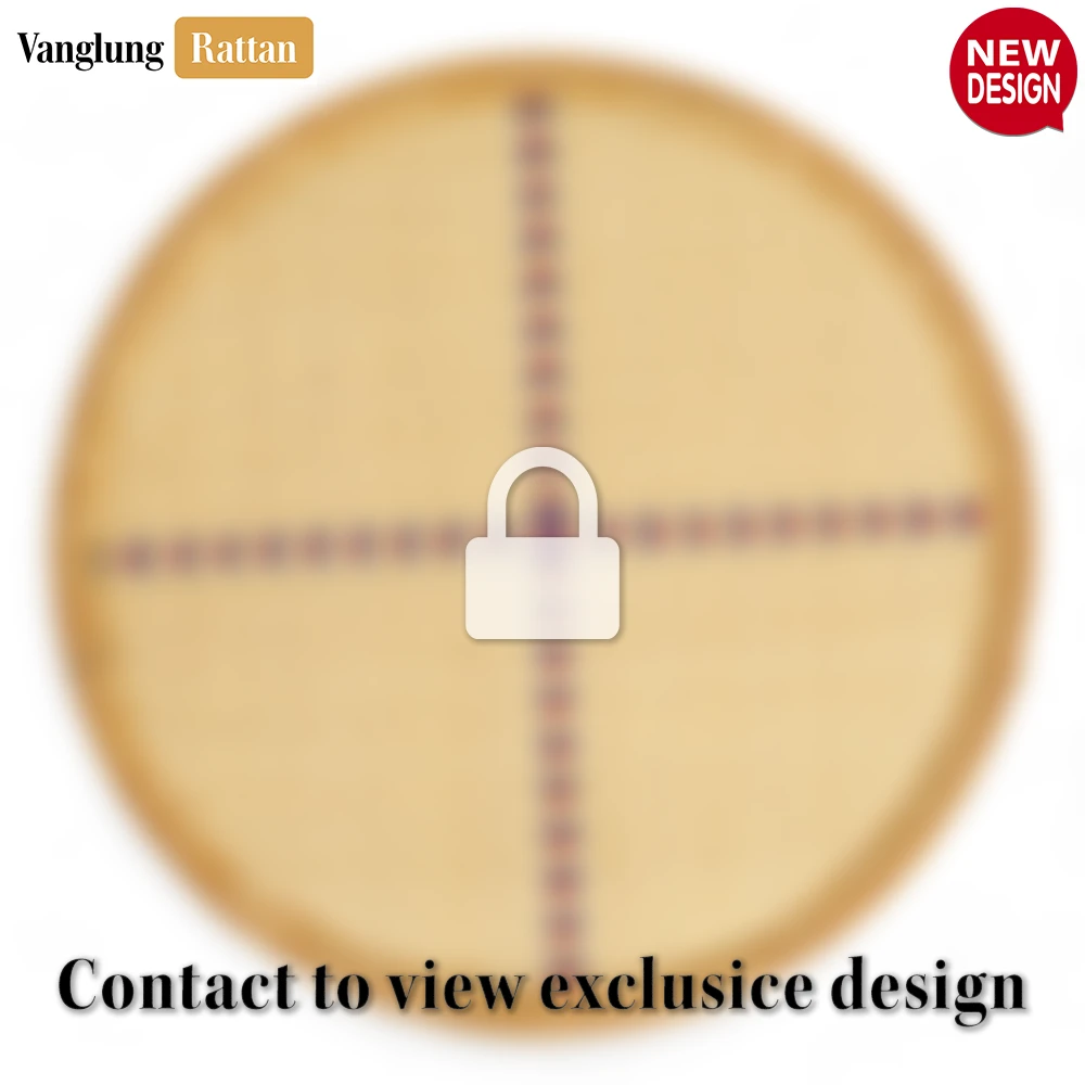 Round Natural Handwoven Bamboo Rattan Placemat with Stitched Cross Pattern - UP054026 - Round Natural Handwoven Bamboo Rattan Placemat with Stitched Cross Pattern - UP054026
