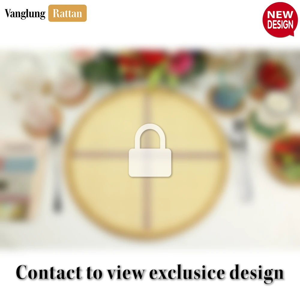 Round Natural Handwoven Bamboo Rattan Placemat with Stitched Cross Pattern - UP054026 - 🍽️ Applications