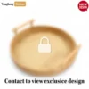 Round Natural Handwoven Bamboo Rattan Serving Tray with Twilled Twos Weave and Modern Dowel Handles - STRO013001CL-1.webp