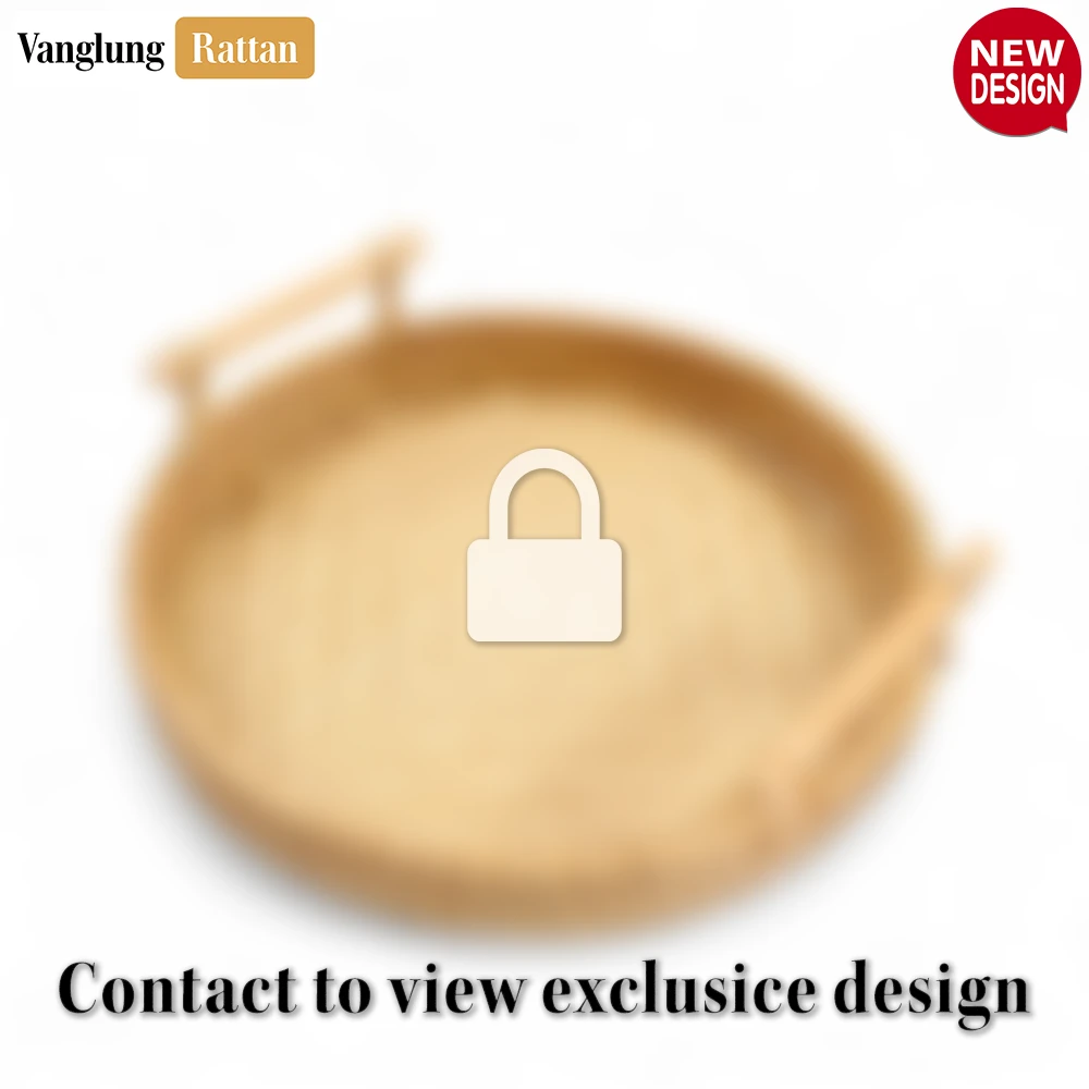 Round Natural Handwoven Bamboo Rattan Serving Tray with Twilled Twos Weave and Modern Dowel Handles - STRO013001CL-1.webp