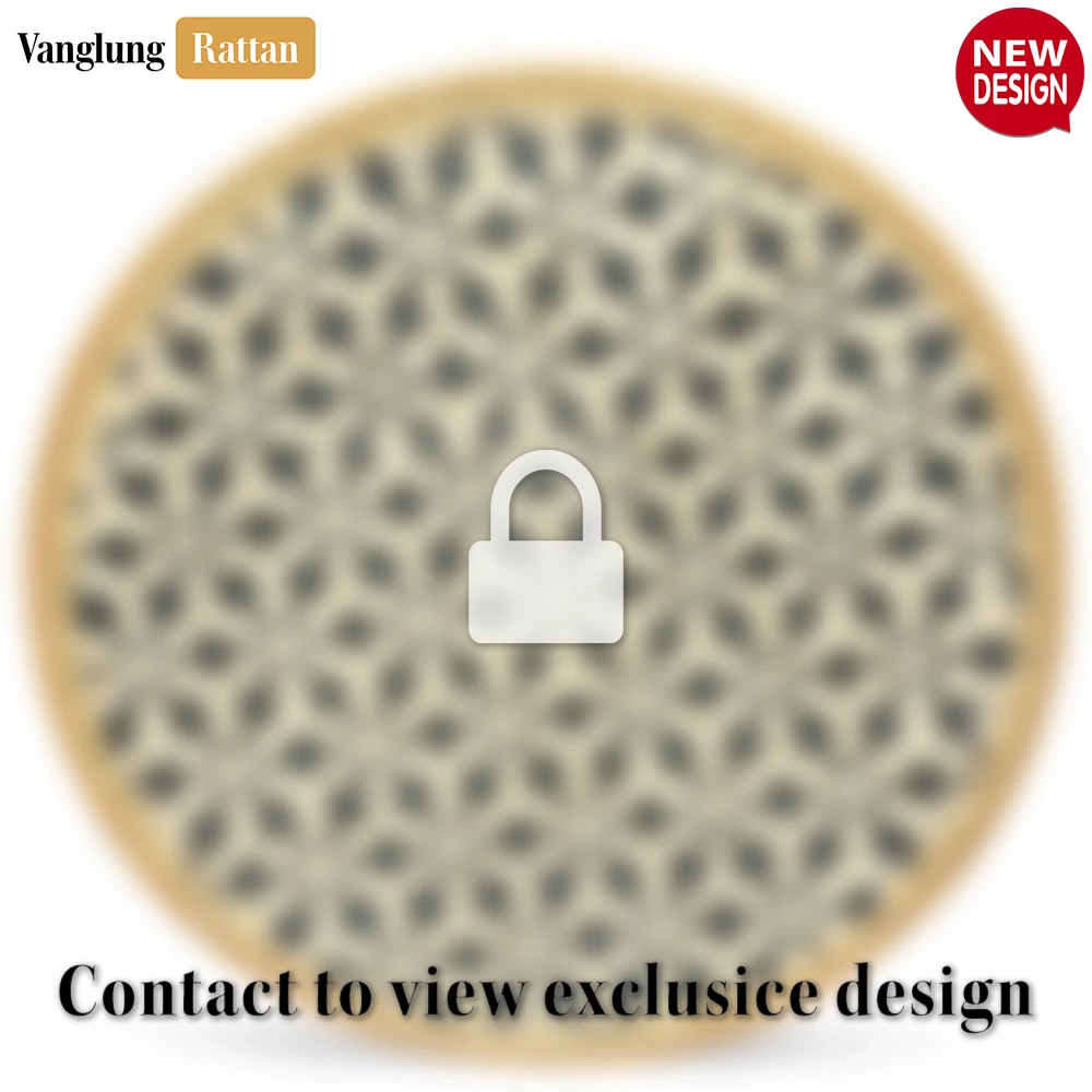 Round Natural Handwoven Bamboo Rattan Placemat with Black Hexagon Pattern - UP054012 - ✨ Product Highlights