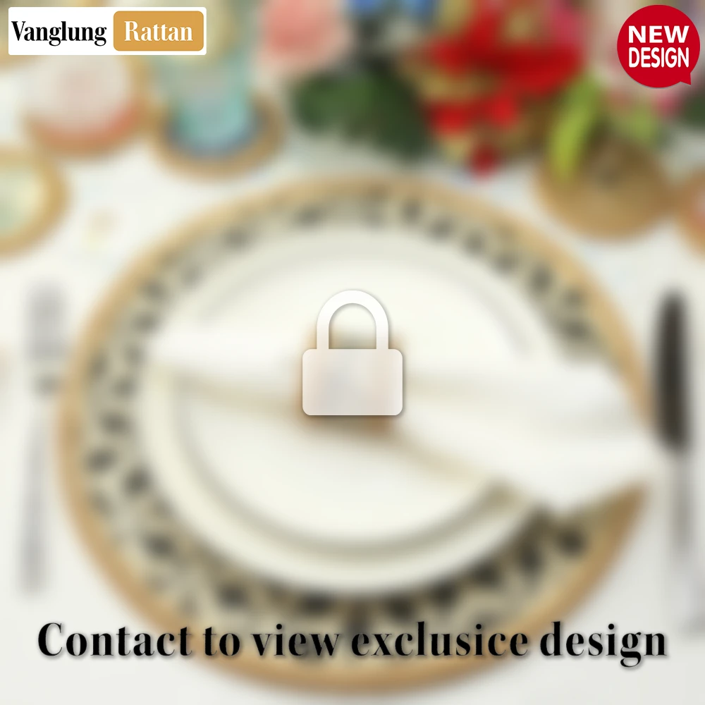 Round Natural Handwoven Bamboo Rattan Placemat with Black Hexagon Pattern - UP054012 - Q: Can this placemat accommodate different plate sizes?