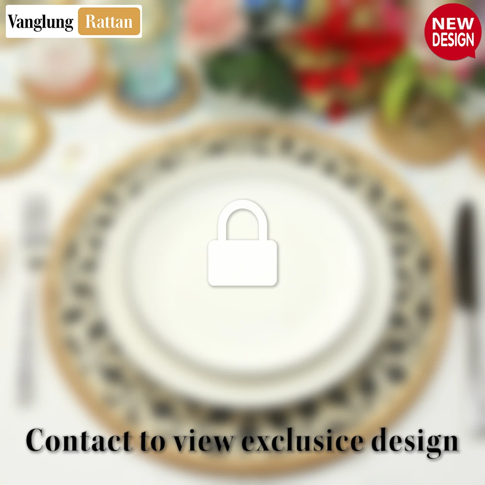 Round Natural Handwoven Bamboo Rattan Placemat with Black Hexagon Pattern - UP054012 - 🏆 Why Choose VanglungRattan