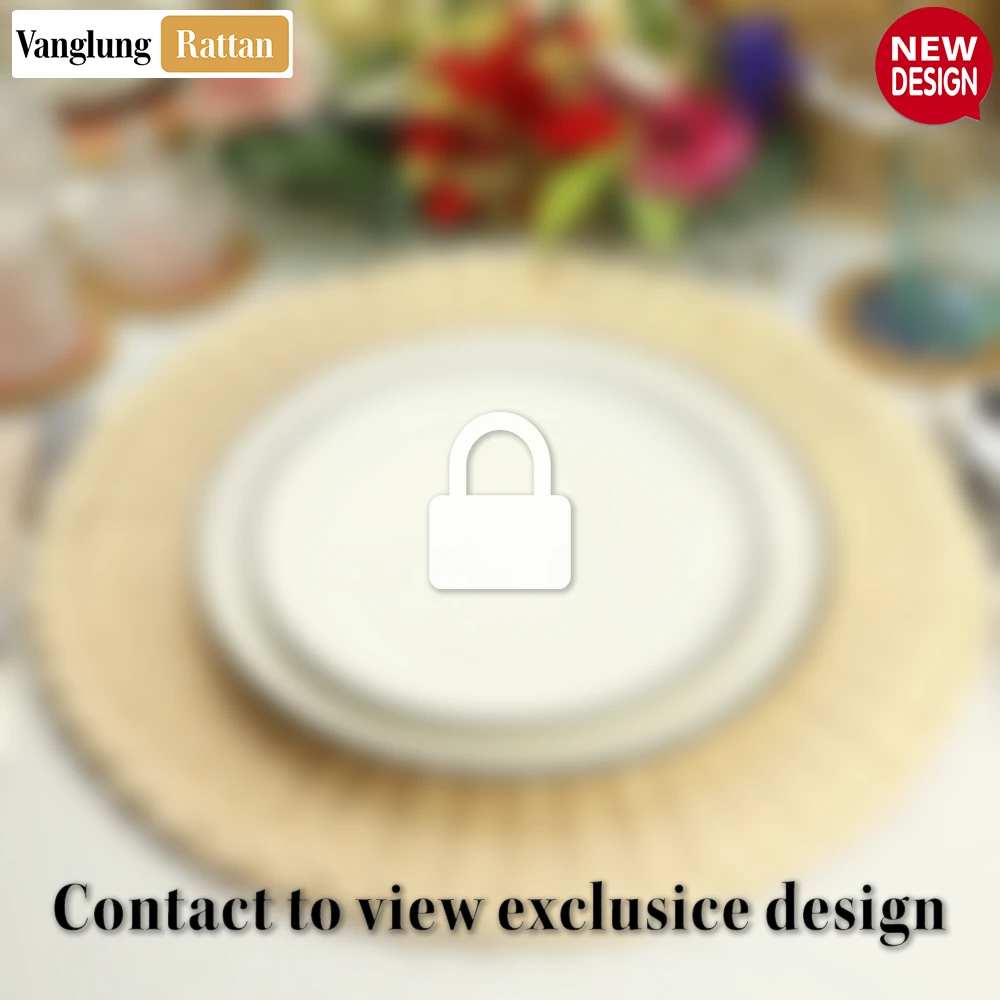 Round Natural Handwoven Rattan Placemat with Wavy Edge - UP034021 - ⭐ Product Highlights