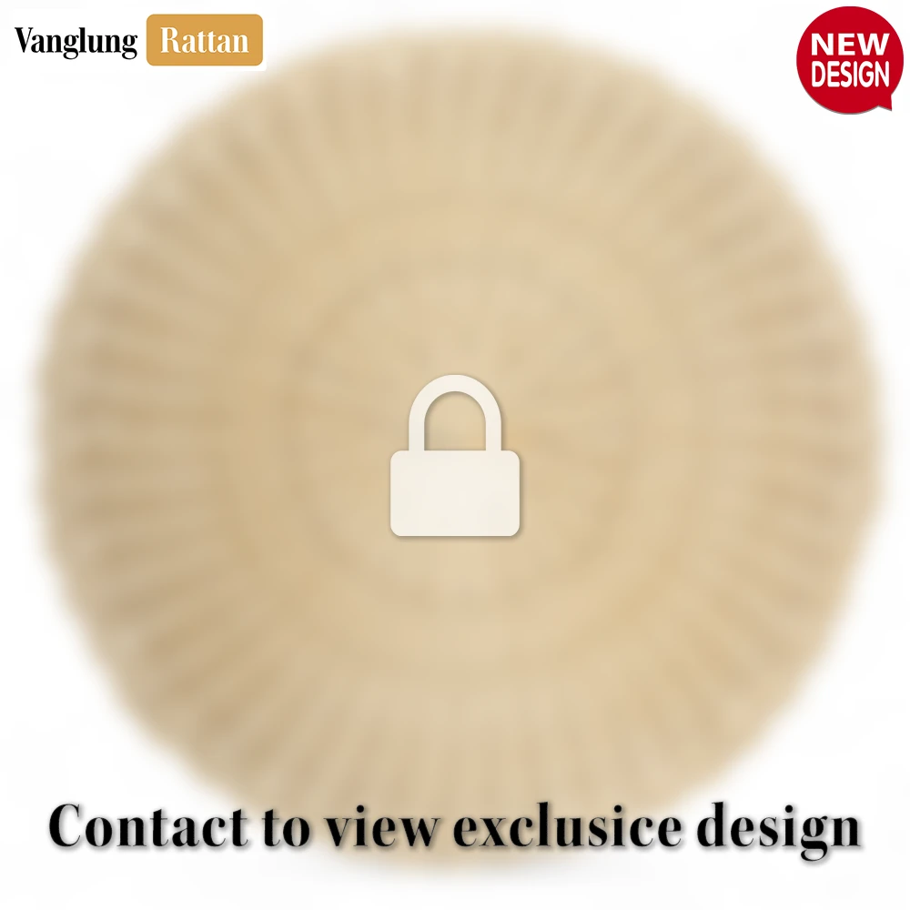 Round Natural Handwoven Rattan Placemat with Wavy Edge - UP034021 - 🌿 Round Natural Handwoven Rattan Placemat with Wavy Edge - UP034021
