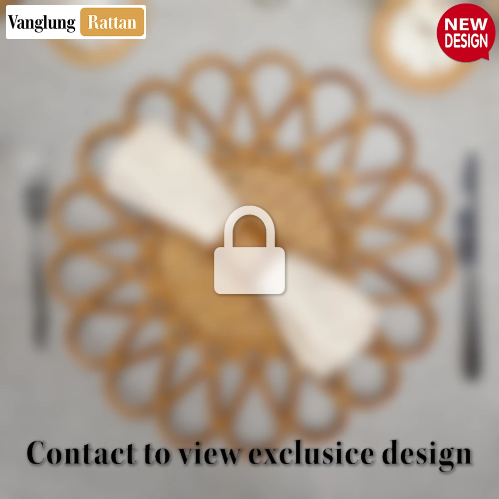 Scalloped Flower Handwoven Bamboo Rattan Placemat with Green Hexagon Pattern - UP054031 - Q: How do I clean and maintain my bamboo rattan placemat?