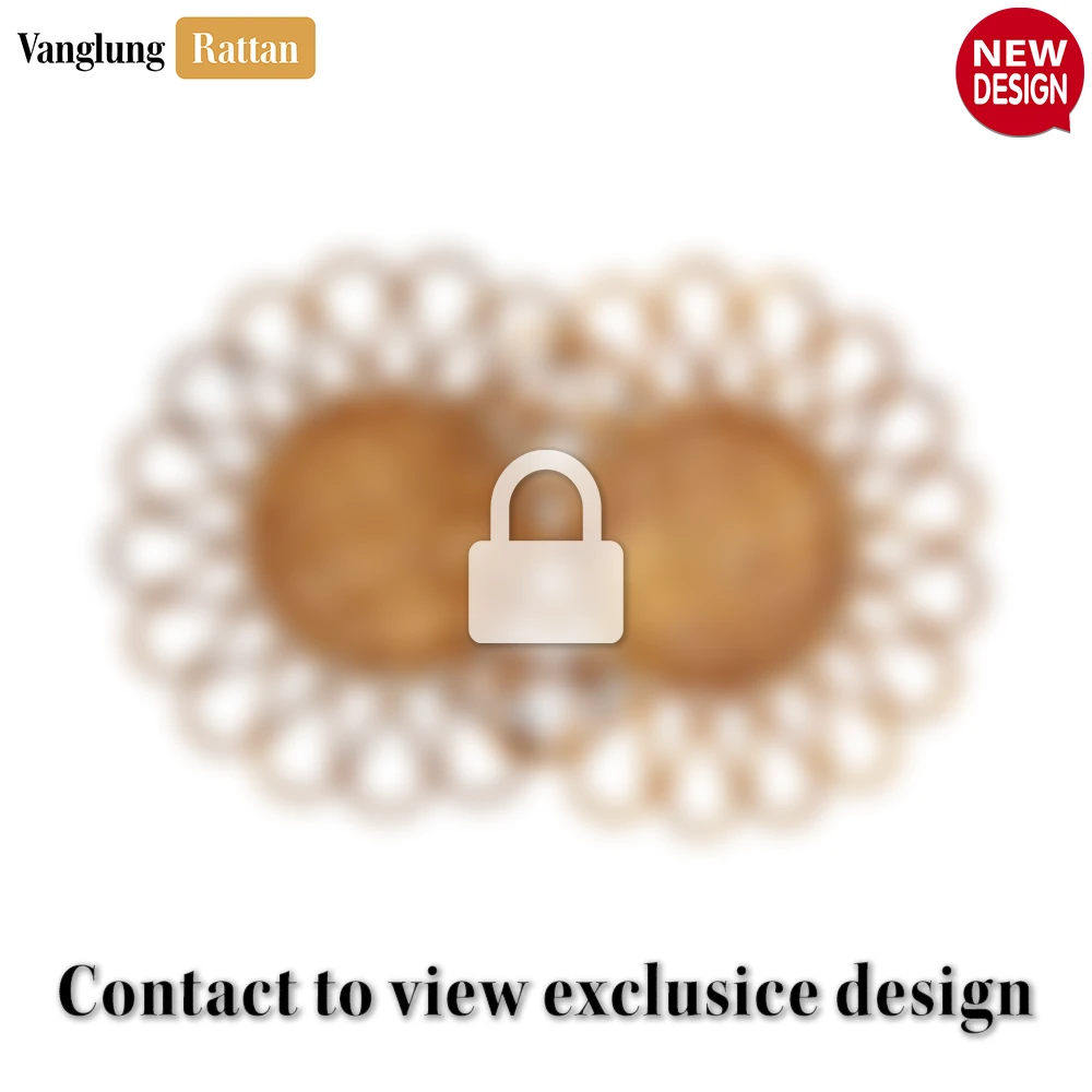 Scalloped Flower Handwoven Bamboo Rattan Placemat with Green Hexagon Pattern - UP054031 - ✨ Product Highlights