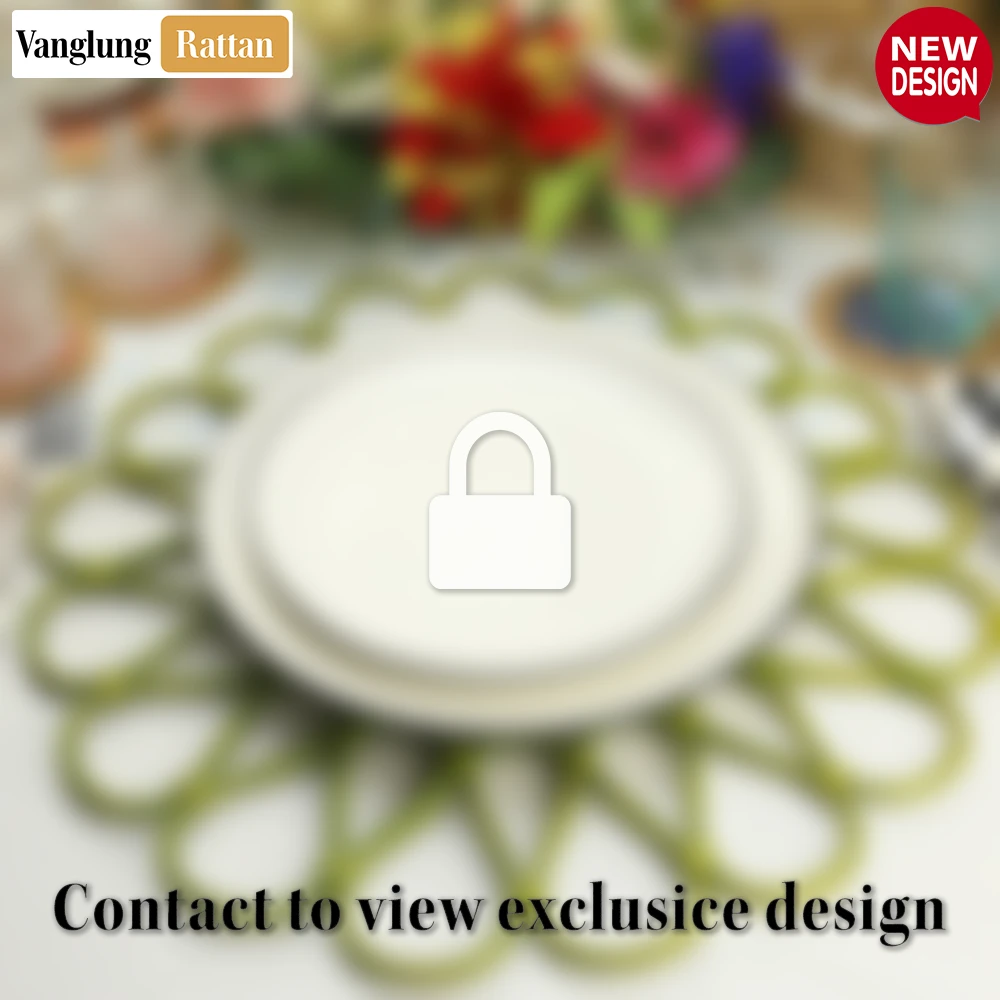 Light Green Scalloped Flower Handwoven Bamboo Rattan Placemat with Spiral Weave - UP054035 - Q: How do I clean and maintain this bamboo rattan placemat?