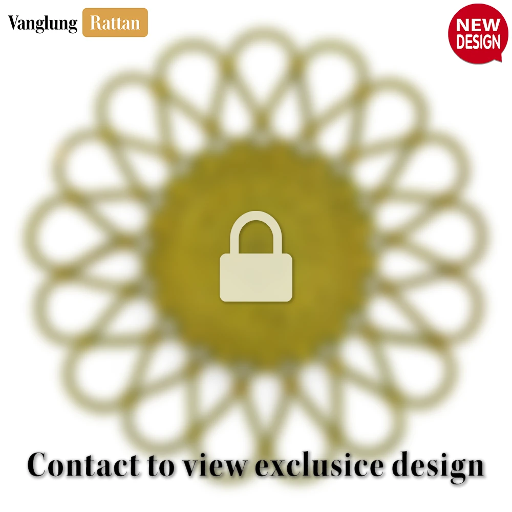 Light Green Scalloped Flower Handwoven Bamboo Rattan Placemat with Spiral Weave - UP054035 - ✨ Product Highlights