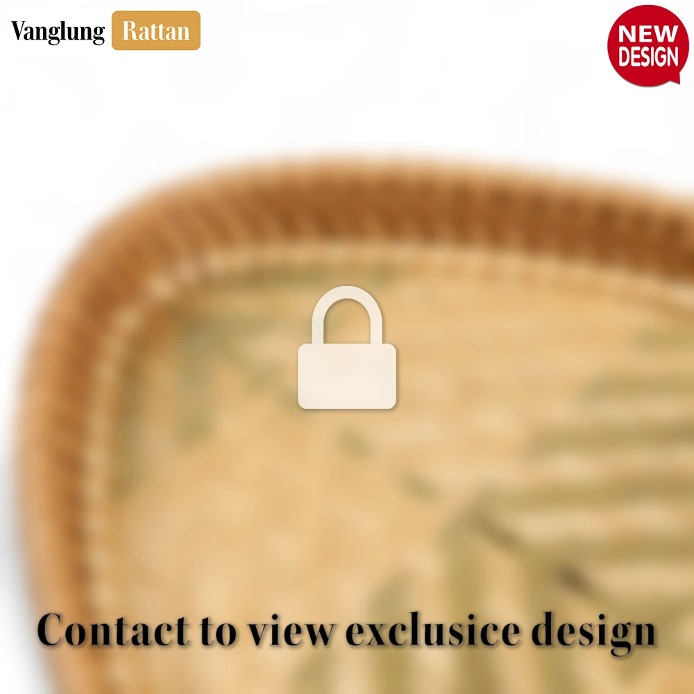 Handmade Teardrop Shape Bamboo Rattan Serving Tray with Green and Natural Herringbone Weave - STDR013006 - Q: Is this tray suitable for hot dishes?