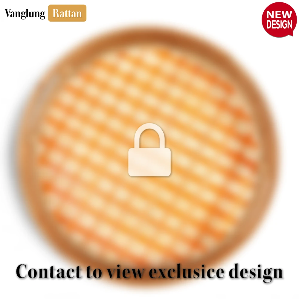 Round Handwoven Bamboo Rattan Handles Serving Tray with Orange Checkered Weave - STRO013003OR - 🏆 Why Choose VanglungRattan