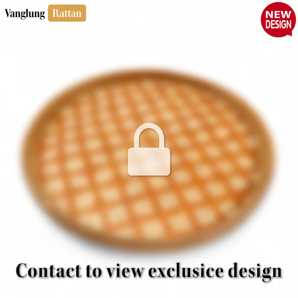 Round Handwoven Bamboo Rattan Serving Tray with Brown and Natural Diamond Pattern - STRO013004BR-1.webp