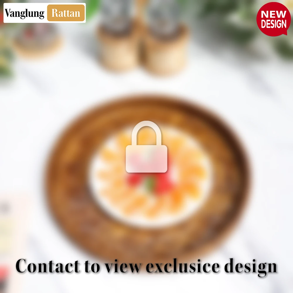 Round Handwoven Bamboo Rattan Serving Tray with Golden Brown Twilled Twos Weave - STRO013004DI-2.webp