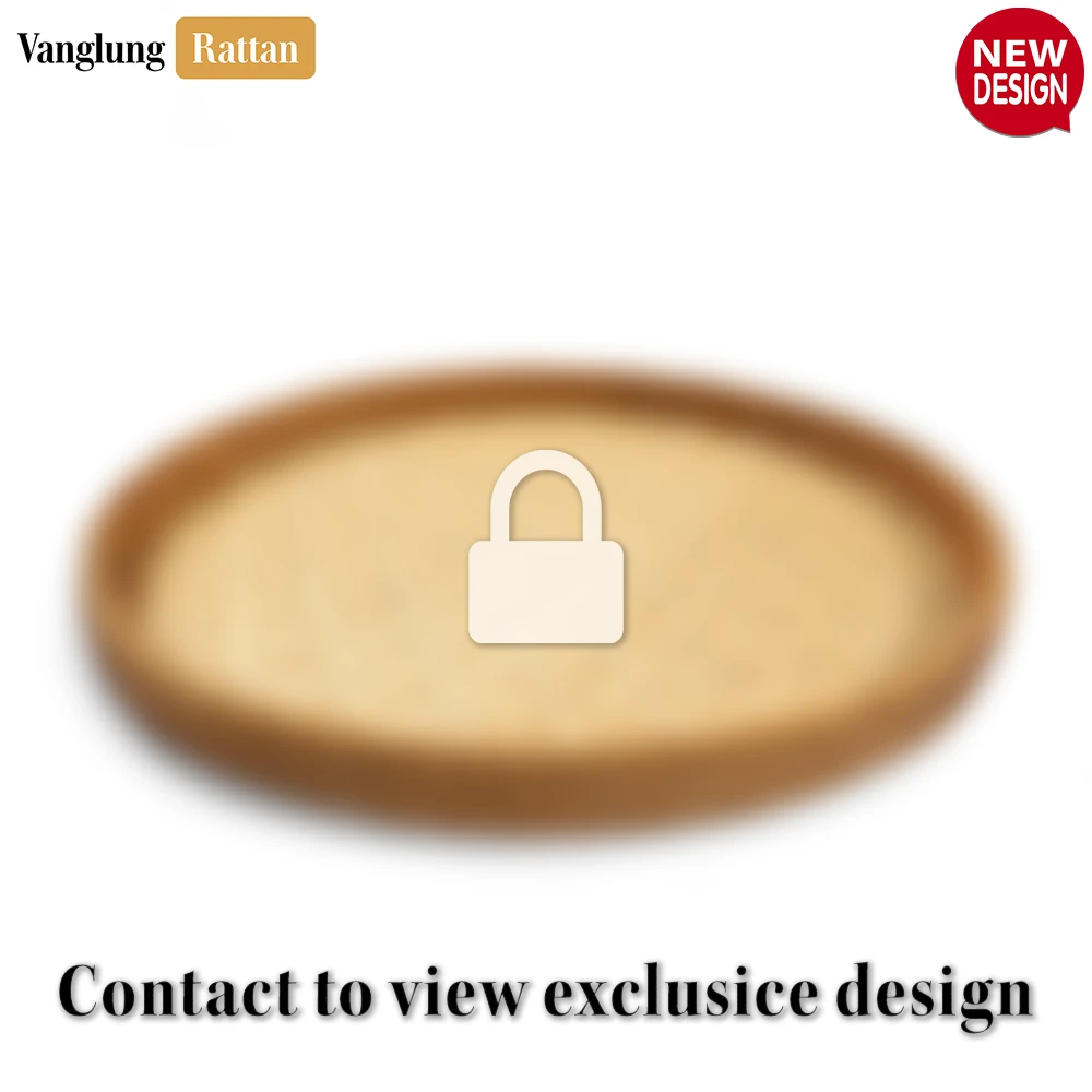 Round Handwoven Bamboo Rattan Serving Tray with Natural Twilled Twos Weave - STRO013004NA - 🏠 Applications