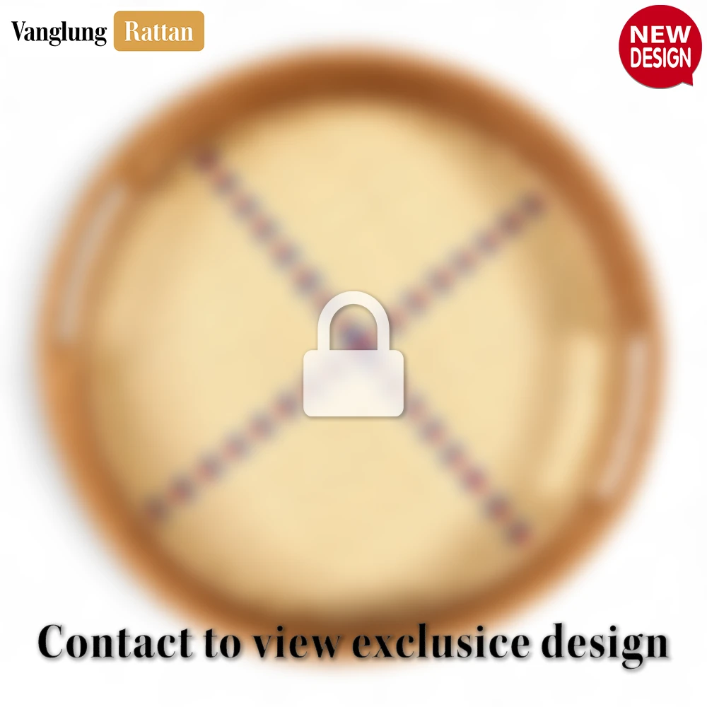 Round Honey Handwoven Bamboo Rattan Handles Serving Tray with Natural Twilled Twos Weave and Cross Blue and Red Pattern - STRO013003HS - ❓ Frequently Asked Questions