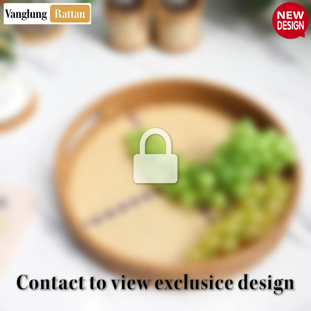 Round Honey Handwoven Bamboo Rattan Handles Serving Tray with Natural Twilled Twos Weave and Cross Blue and Red Pattern - STRO013003HS - Q: Will the blue and red colors fade over time?