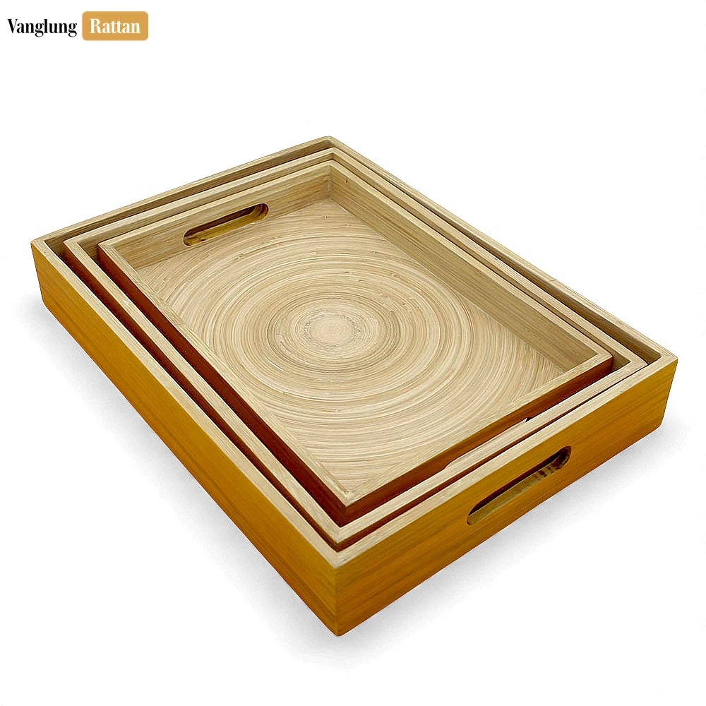Set Rectangular Orange Coiled Bamboo Serving Tray - Straight-Edge Box Design - STCN061002ORSE-1.webp