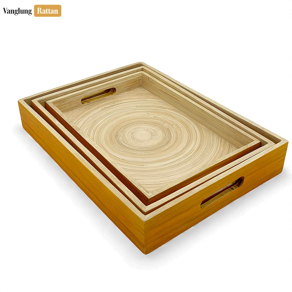 Set Rectangular Orange Coiled Bamboo Serving Tray - Straight-Edge Box Design - STCN061002ORSE-2.webp